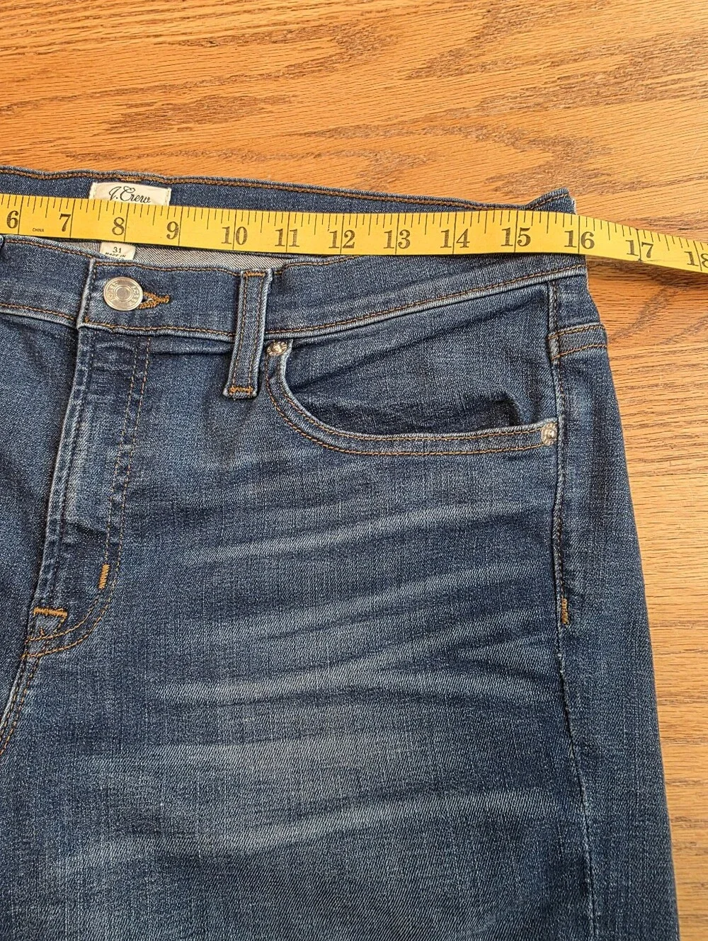 J. Crew Toothpick Skinny Jeans Size 31 Women Mid Wash Stretch Blue Denim Pants